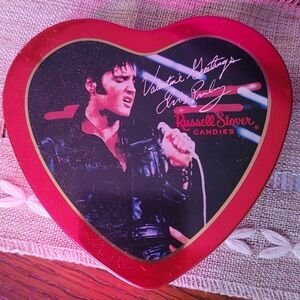 Elvis Presley Vintage Russell Stover Heart-Shaped Valintines Day Candy Tin